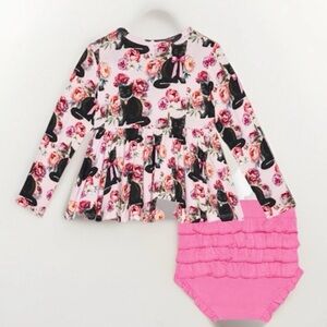 POSH PEANUT 🐈‍⬛ Purrsephone NWT 2T *12/18 BUMMIE SET 2 piece cat RARE NO RESTOCK